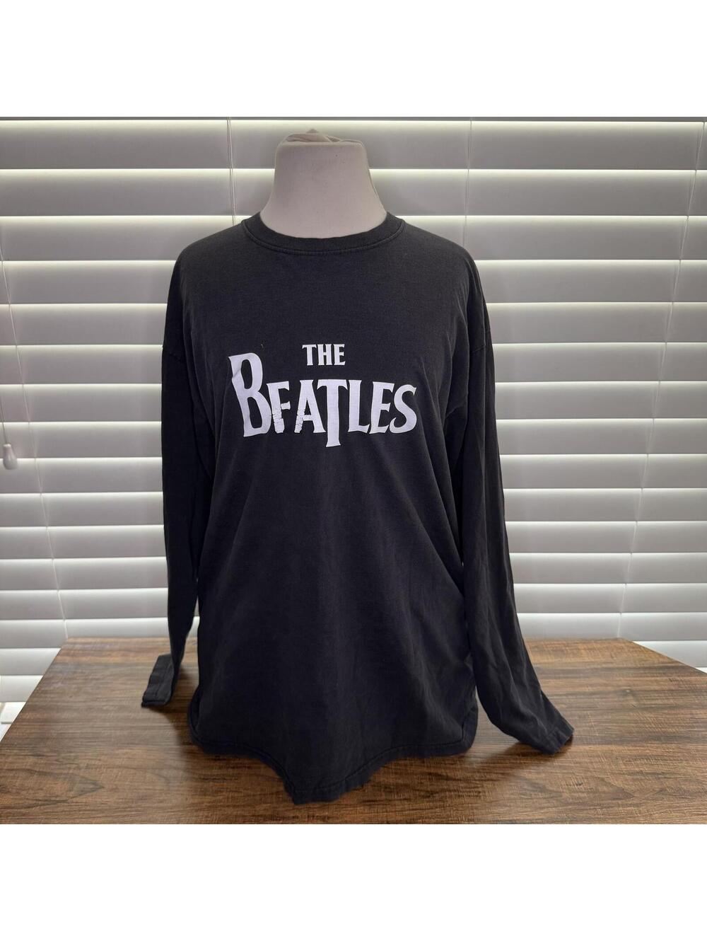 The Beatles Black Long Sleeve T-Shirt 100% Cotton Size Large